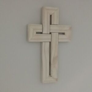 Rustic Cream Wooden Cross Wall Decor